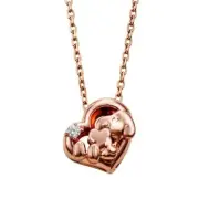 Snoopy PEANUTS Necklace 925 Surgical Stainless Steel Pink Gold Coating Heart