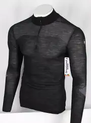 Smartwool Men's 1/4 Zip Base Layer Intraknit Merino Thermal Black Long Sleeve