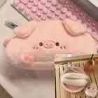 Plush Stationery Case Soft Cute Student Pencil Bag Pink Pig Plush Pencil Bag