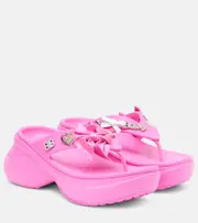 [Balenciaga] Balenciaga x Crocs Jibbitz platform thong sandals AU 5 pink