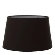 XXL Oval Lamp Shade (20x12 x 16x10 x12 H ) - Black with Silver Lining - Linen Lamp Shade - ELSZOVAL20BLKSILEU