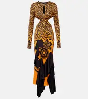 [Etro] Etro Printed open-back midi dress AU 8 black