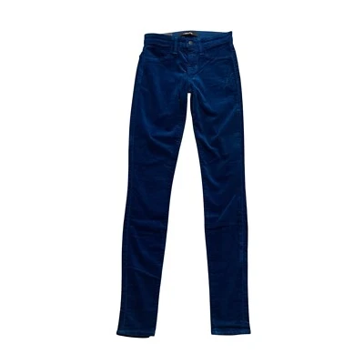 J Brand Pants Womens 23 Blue Super Skinny Velveteen Velvet Low Rise Zip Fly