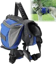 Dog Saddle Bag, Adjustable Pet Back Pack Breathable Reflective Strip for Large Dogs for Small Dogs for Medium Dogs