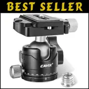 Heavy-Duty Camera Tripod Ball Head - 360° Rotation & 44lbs Load Capacity