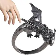[Generic] Dragon Open Ring, Dragon Ring | Ring Retro Adjustable Mens Ring | Cool Gothic Hippie Ring, Fashion Silver Plated Open Punk Ring for Men, Women