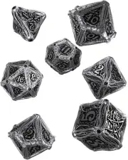 Q Workshop Metal Call of Cthulhu 7-Piece Dice Set for RPG Adventures
