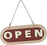 Open/Closed Sign 23.7X9.5CM, Wooden Shop Listing Door Plate Double-Sided for Cafe Restaurant Pub Bar