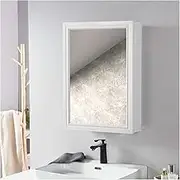 (en:Aluminum Bathroom Mirror Cabinet, Versatile Single Door Wall Mounted Medicine Cabinet, Ideal for Bathroom, Living Room, White 2 Layers, 19.7x27.5 (White 3 Layers 15, 7x23.6))