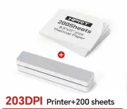 Portable White Printer - Bluetooth, Inkless, 8.5x11 & A4, Travel Friendly- White