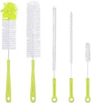 5-Pack Bottle Brush Cleaner - Long Handle Water Bottle Straw Cleaner Brush for Washing Narrow Neck Beer Wine Decanter, Sports Baby Bottle Cleaner