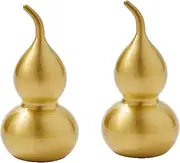 Gold Knobs for Dresser 2 Pack Chinese Shoe Cabinet Gourd Handle Drawer Wine Cabinet Wardrobe Gold Copper Handle Single Hole