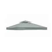 300x300CM Grill Gazebo Replacement Canopy Roof Waterproof Oxford Cloth Double Tiered BBQ Gazebo grey Dual Layer