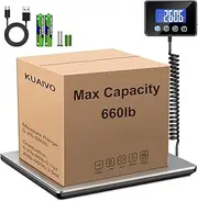 KUAIVO Shipping Scale, 660lbs Heavy Duty Digital Postal Scale for Packages, 0.35oz High Accurate Postage Scale for Small Business, Luggage, Home Use, Battery & Charging Cable Include
