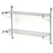 Nexel Wall Mount Wire 2-Shelf Starter Unit 24"W x 18"D x 34"H