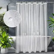 [ZUOMIDIE] Shower Curtain,Eva Frosted Weighted Shower Curtain for Bathroom,Heavy Duty,Thick,Semi Transparent, 72 x 79 Inch (Semi Transparent)