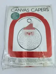Vintage Leisure Arts Canvas Capers Shimmer-Ring Santa Claus 1982 #427 - 5”