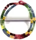Natural Precious Genuine Ruby Emerald Beads Faceted Rondelle Strand Beads.