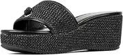[Donald J Pliner] Women's Silli Wedge Sandal, Black, 11