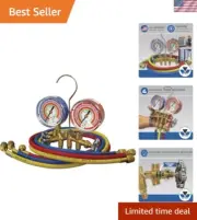 Heavy Duty Brass Manifold Gauge Set 3 1/8 Inch Gauges for R410a R22 R404A