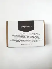 Amazon Basics 3-Button USB Wired Computer Mouse - black