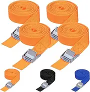 Tanstic 4Pcs Lashing Straps, 1 inch x 10 ft Tie Down Straps with Buckles, Adjustable Cam Buckle Straps Heavy Duty Secure Straps up to 600lbs (Orange)