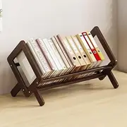 Dreamhousey Desktop Students Solid Wood Small Book Shelf bookend, Simple Book Storage Rack Bookstand, countertop Learning Dormitory Desk Bookcase (Brown), 3-tier