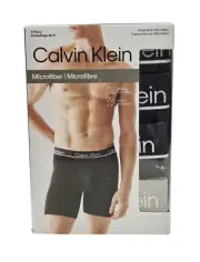 Calvin Klein NP2447O407 Men's Size Small Microfiber Boxer Brief Underwear 4 Pack