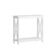 Oikiture Hall Console Table One Open Shelves White