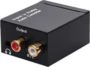 Digital to Analog Audio Converter | Optical Fiber Coaxial Signal to R/L Audio Converter Amplifier - 3.5mm Jack, Fiber Conver, Audio Output Converter for TV Audio