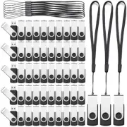 50 Pack USB 2.0 Flash Drives Bulk, Portable USB Thumb Drives with Lanyards, S...