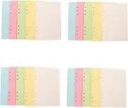 NUOBESTY 4sets A5 Wide Ruled Loose Leaf Paper 6 Hole Punched for Planner Binder Refills 100sheets*4