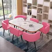 Reception Table and Chairs for 6 Kitchen & Dining Room Sets Conference Room Rables and 6 Chairs (Color : Fuchsia) (Color : 3)
