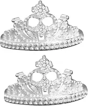 [Beaupretty] 2pcs Princess Style Zircon Crown Rings Elegant Engagement Jewelry Decorative Tiara Design Stunning Shine for Weddings and Formal Occasions