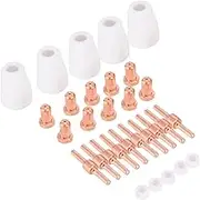 ALAGPNPMZH 30pcs Thermal Plasma Cutting Consumables Spare Parts Kit Plasma Cutter Electrodes Tip for BPS40 CUT30/40/50 CT416/520 Welding Nozzle