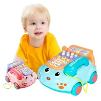 在飛比找momo購物網優惠-【JoyNa】兒童玩具仿真電話機 音樂電話車