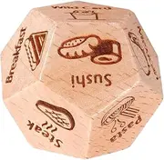 Toyvian Wooden Food Decision Dice Unique Tiny Dice for Fun Meal Ideas for Family Gatherings Parties Encourage Culinary Exploration and Exciting Dining Experiences