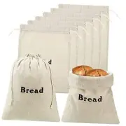 Linen Bread Bags Burlap Reusable Drawstring Bread Bags 12 x 15 Inch 3