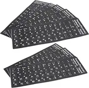 LOORGVEL 10Pcs Background Keyboard Stickers with Lettering Durable Foreign Language Keyboard Cover for Easy Language Conversion and Stylish Update