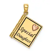 14k Two-tone Goldy & Rose Gold Enameled Special Daughter Charm