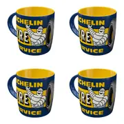 4PK Nostalgic-Art Ceramic Coffee/Tea/Water Mug Michelin Tyre Service 9x9cm Blue