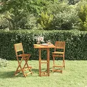 Folding Outdoor Bar Stools 2 pcs Solid Wood Acacia,Acacia Wood Foldable Bar Stools for Outdoor Garden, Patio and Balcony Patio Chair