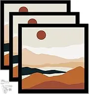 ijuerybai Black 11x11 Picture Frame Set of 3, High Transparent Frame for 11 By 11 Square Photo Collage Canvas Poster Size Wall Mount and Tabletop Horizontally Vertically (Black, 11 x 11 inches)