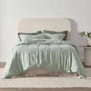Washed Linen Sage Quilt Cover Set [MUSBLINEN20H]