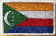 Comoros Flag Patch With Hook & Loop Fastener Biker Military White Border #5