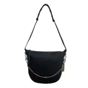 NEW AllSaints Blake Pebbled Leather Shoulder Crossbody Bag in Black