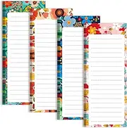 KiDEPOCH Magnet Notepads for Refrigerator, Magnetic To Do List Notepad for Grocery List, Magnetic Memo List Pad for Shopping List, Magnetic Memo pad, 60 Sheets per Pad - 3.5 x 9 Inch, Set of 4