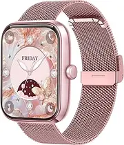 Smart Watch Women [2 Bands, 44mm case] Alexa Fitness Tracker, Heart Rate, Sleep, Stress Monitor, IP68 Waterproof Smartwatch, Make/Answer Calls, Compatible with iPhone & Android Phones