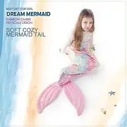 COSUSKET Mermaid Tail Blanket, Mermaid Blanket for Girls, All Seasons Mermaid Tails Sleeping Bags, Rainbow Plush Soft Premium Microfiber Colorful Fish Scale Design Snuggle Blanket