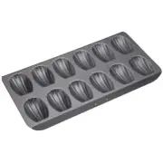 Mastercraft 40x20cm Black Non-Stick Heavy Base 12-Cup Madeleine Baking Mould Pan